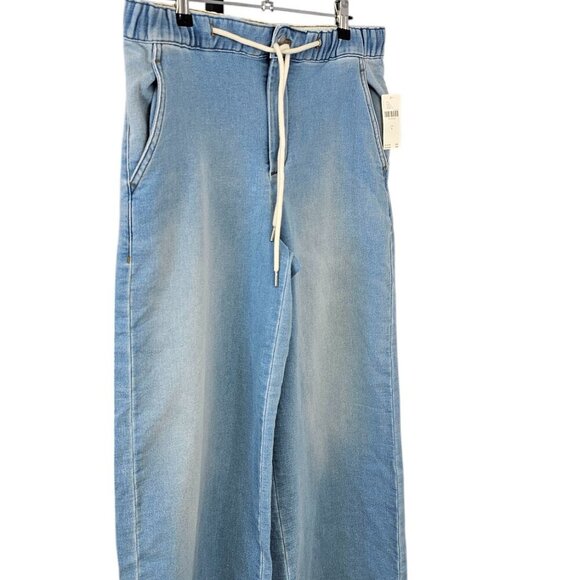 Anthropologie Pilcro Denim-Knit Pull-On High-Rise Wide-Leg Pants, Size Small - Picture 11 of 11